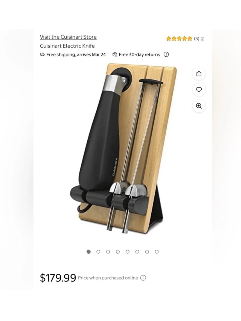 Cuisinart || Black Electric Knife with Wooden Block - 2 blades